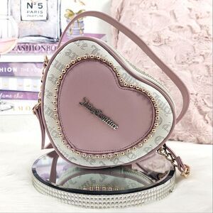 {Juicy Couture} White and Pink Heart Crossbody Purse